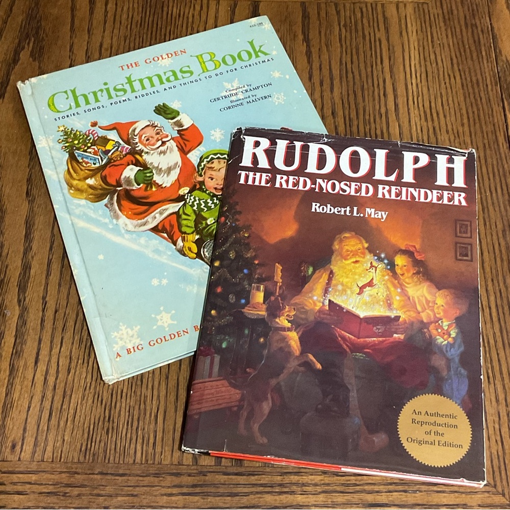 Vintage antique used The Golden Christmas Book & Rudolph the Red-Nosed Reindeer